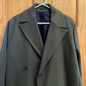 Studio 2016 Wool Overcoat Men’s 38R Olive NEW Made in Italy